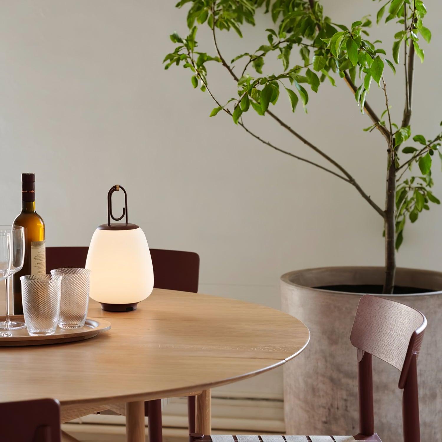 Lantern Table Lamp - USB Rechargeable Nordic Light for Indoor & Patio