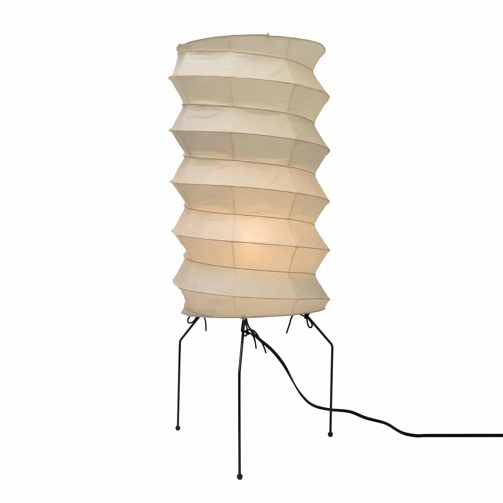 Japandi-Style Floor Lamp - Rice paper Pleated Lamp for Bedroom