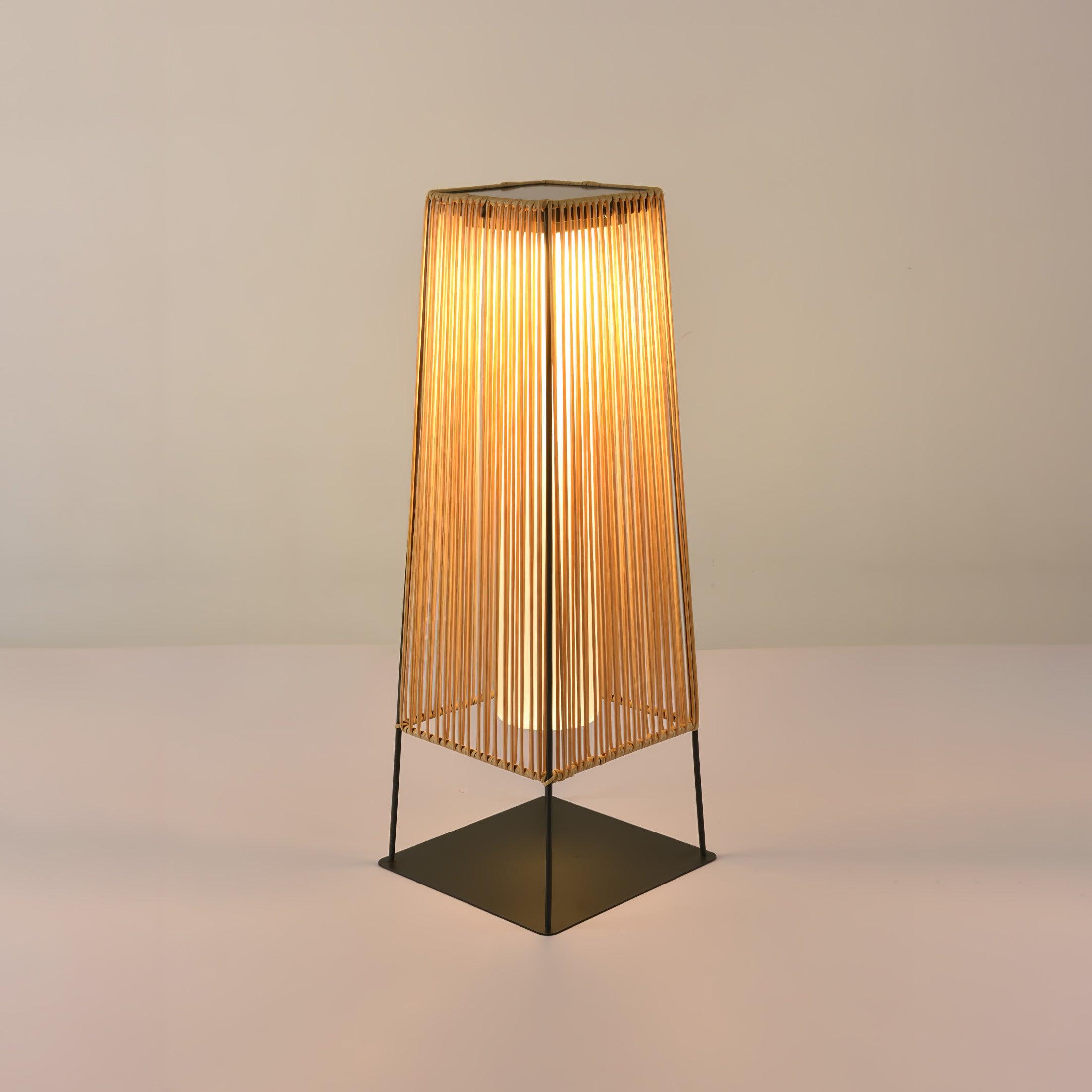 Plastic Rattan Outdoor Post Light - Solar Post Lamp Ideal