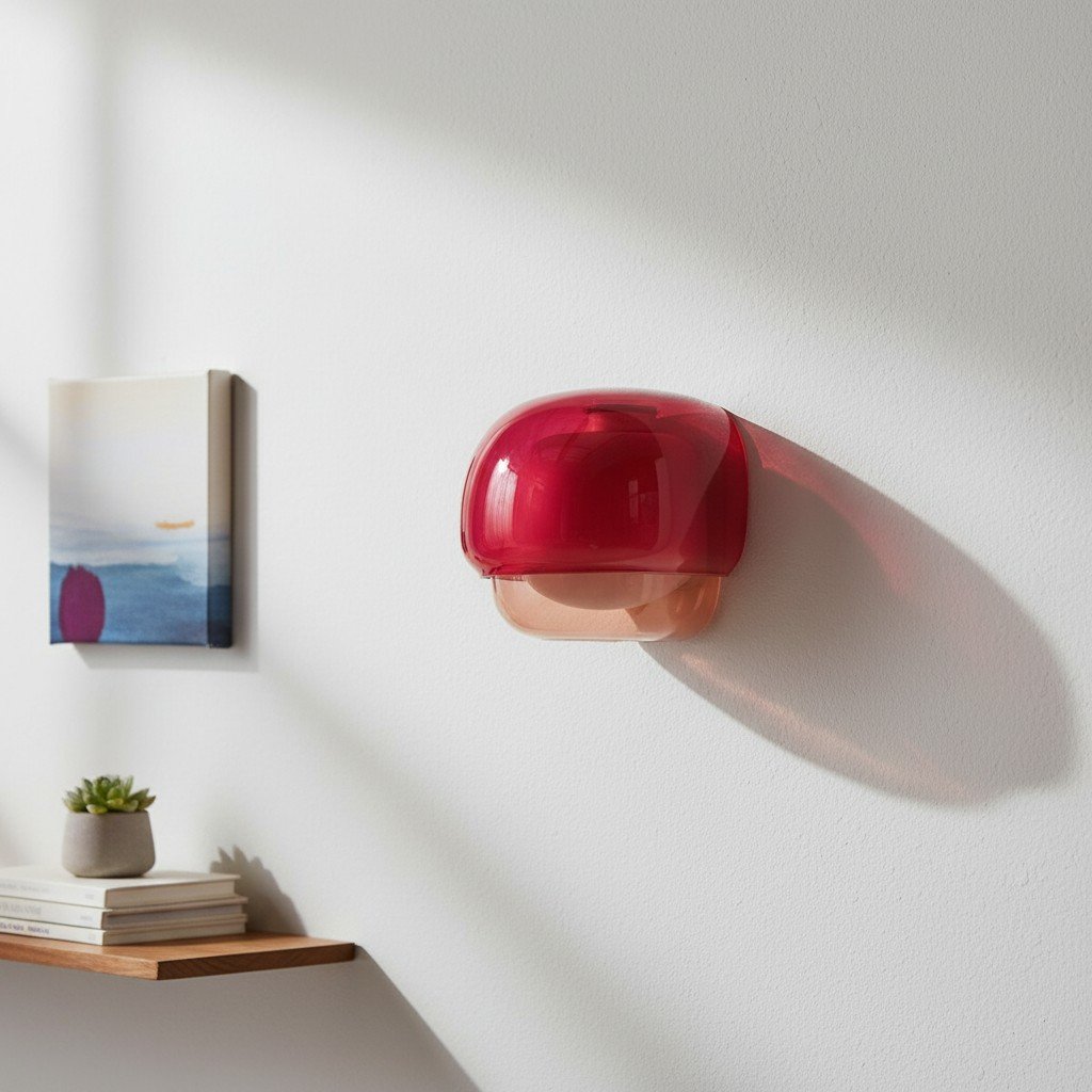 Clinco Farbige moderne Vintage-Glas-Wandlampe – Sanftes Pilz-Glühen