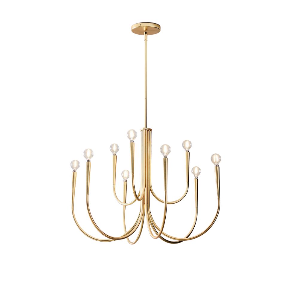 Borvia Metal Swoop Arm Chandelier - Modern Arc Lamp for Living Room