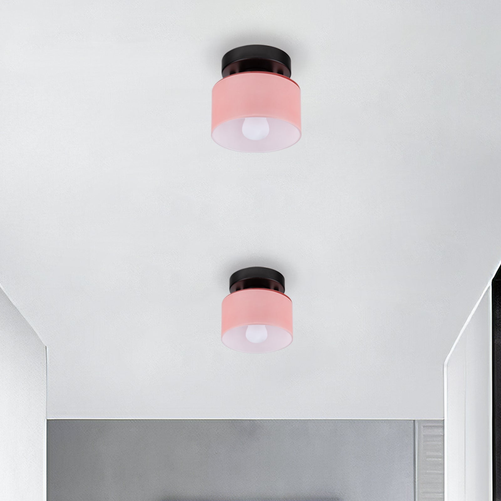 Bauhaus Glas Deckenleuchte - Minimalistische Mini Design Lampe für den Flur