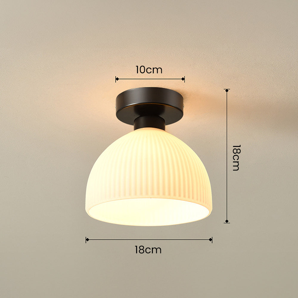 Chic Gold Ceiling Light - Mini Glass Striped Shade Lamp for Hallway