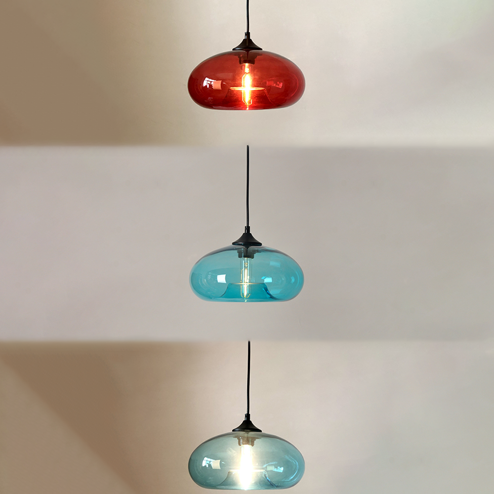 Artistic Glass Pendant Light - Colorful Unique Lamp for Dining Room