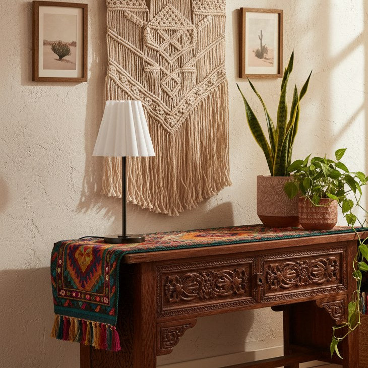 Ruffmeto Schlanke Tischleuchte im Übergangsstil – Skulpturale Schirmbeleuchtung für Wohnzimmer oder Schlafzimmer