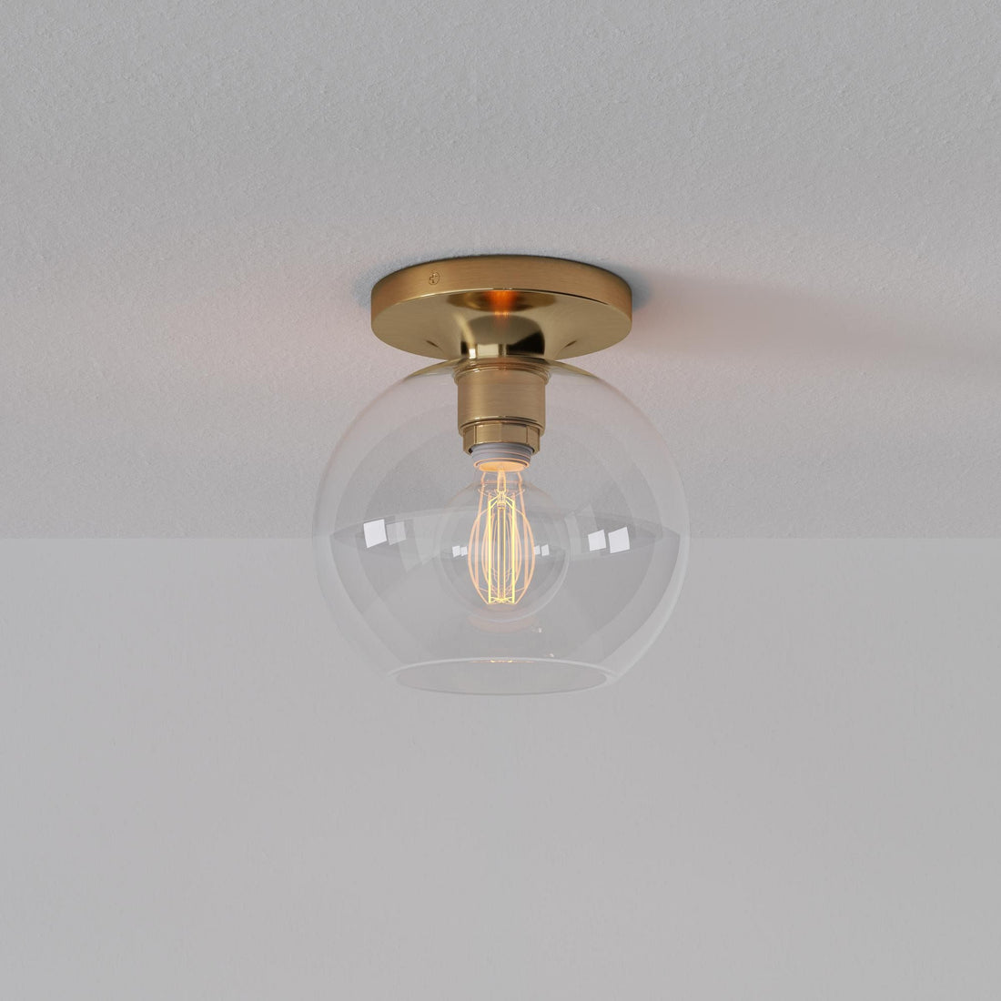 Selvion Modern Globe Ceiling Lamp - Damp-Rated Bathroom Lighting - Luxe Glass Shade