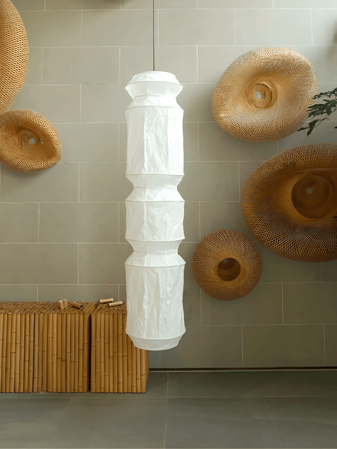 Washi-Papier-Pendelleuchte – Minimalistisches japanisches Licht für gemütliche Räume