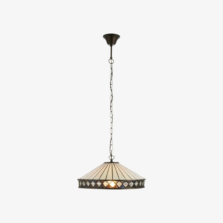 TF Fargo Pendant Light - Tiffany Style Lighting with an Art Deco Shade and Adjustable Chain