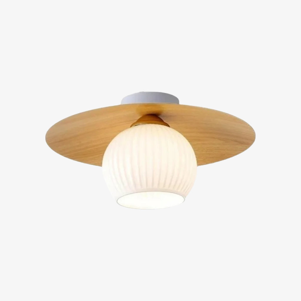 Domebora Striped Glass Orb Ceiling Light - Vintage Dome Design for Hallway