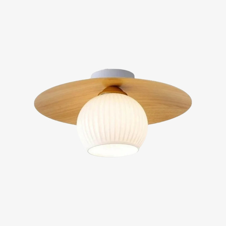 Domebora Striped Glass Orb Ceiling Light - Vintage Dome Design for Hallway