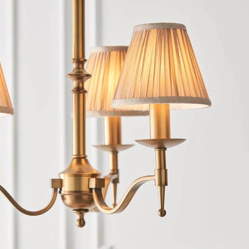 Tela Timeless Classic Elegant Multi Arm Stanford Chandelier - Metal Fabric Lighting for Living Room