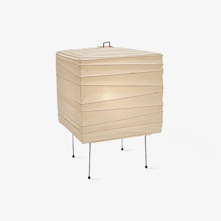 Minimalistische Würfel-Tischlampe – Papierlaternen-inspirierte Lampe fürs Schlafzimmer