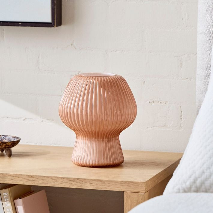 Novarise Ribbed Glass Table Lamp – Textured Glass Accent Lighting