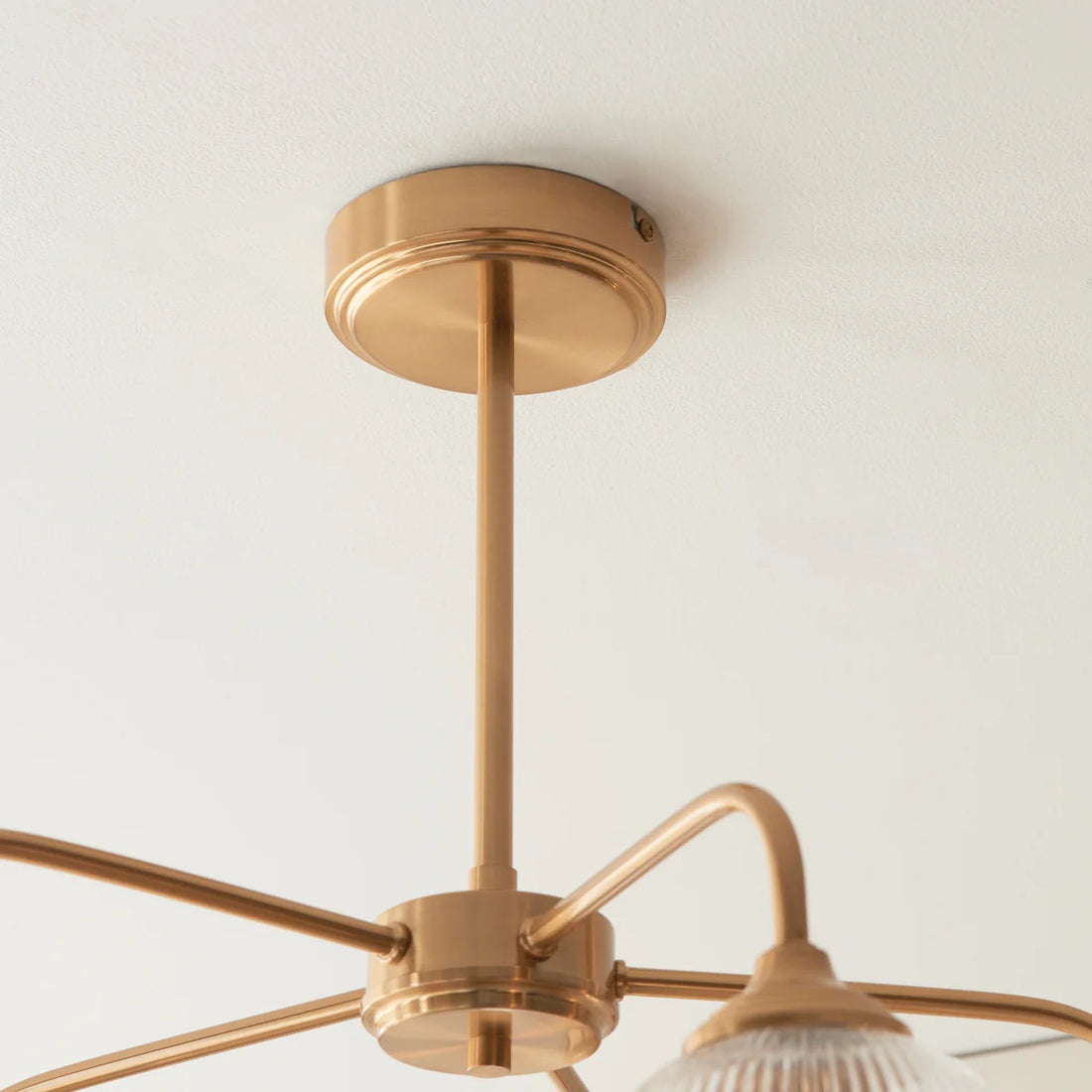 Brazara Multi-Light Glass Shade Pendant Lamp – Curved Metal Arms for Modern Homes