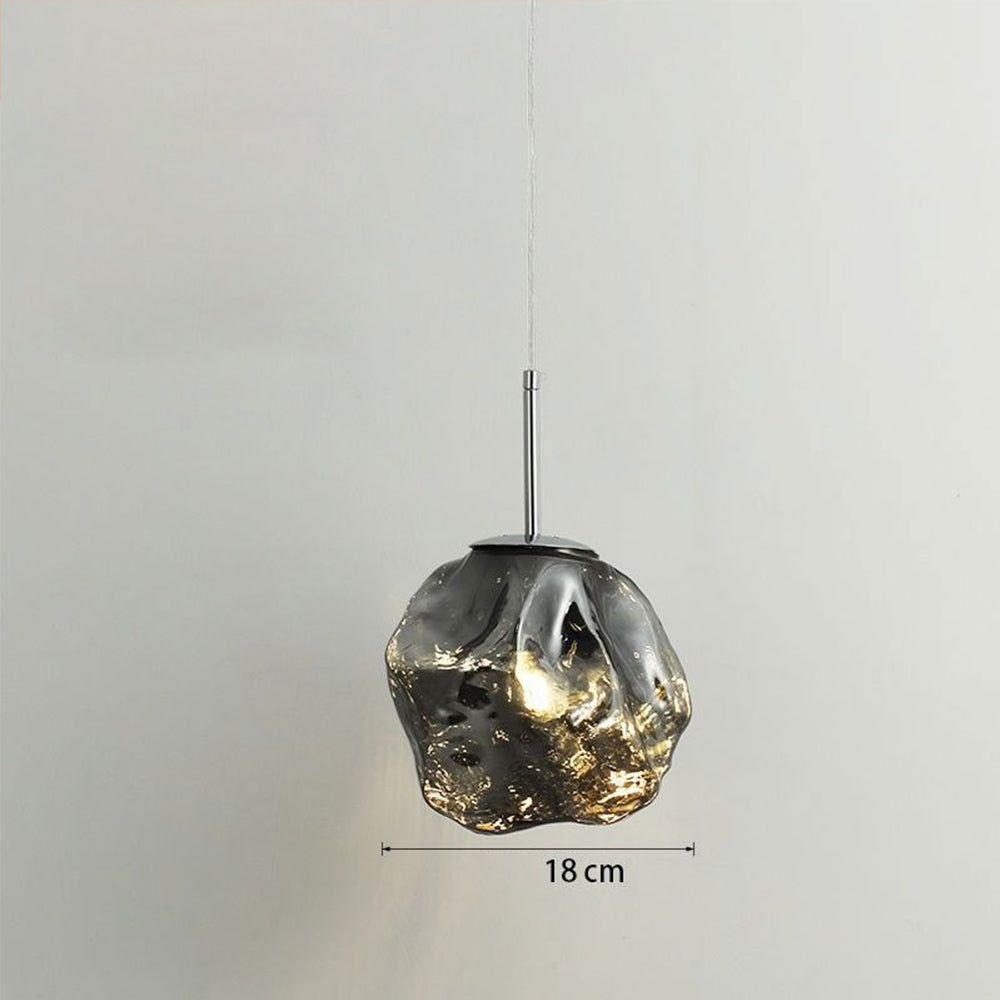 Modern Glass Pendant Light - Stone Shape Lamp for Kitchen Island