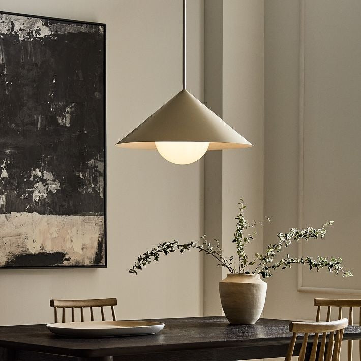 Brivana Cone Pendant Light - Mid-Century Adjustable Metal Kitchen Lamp