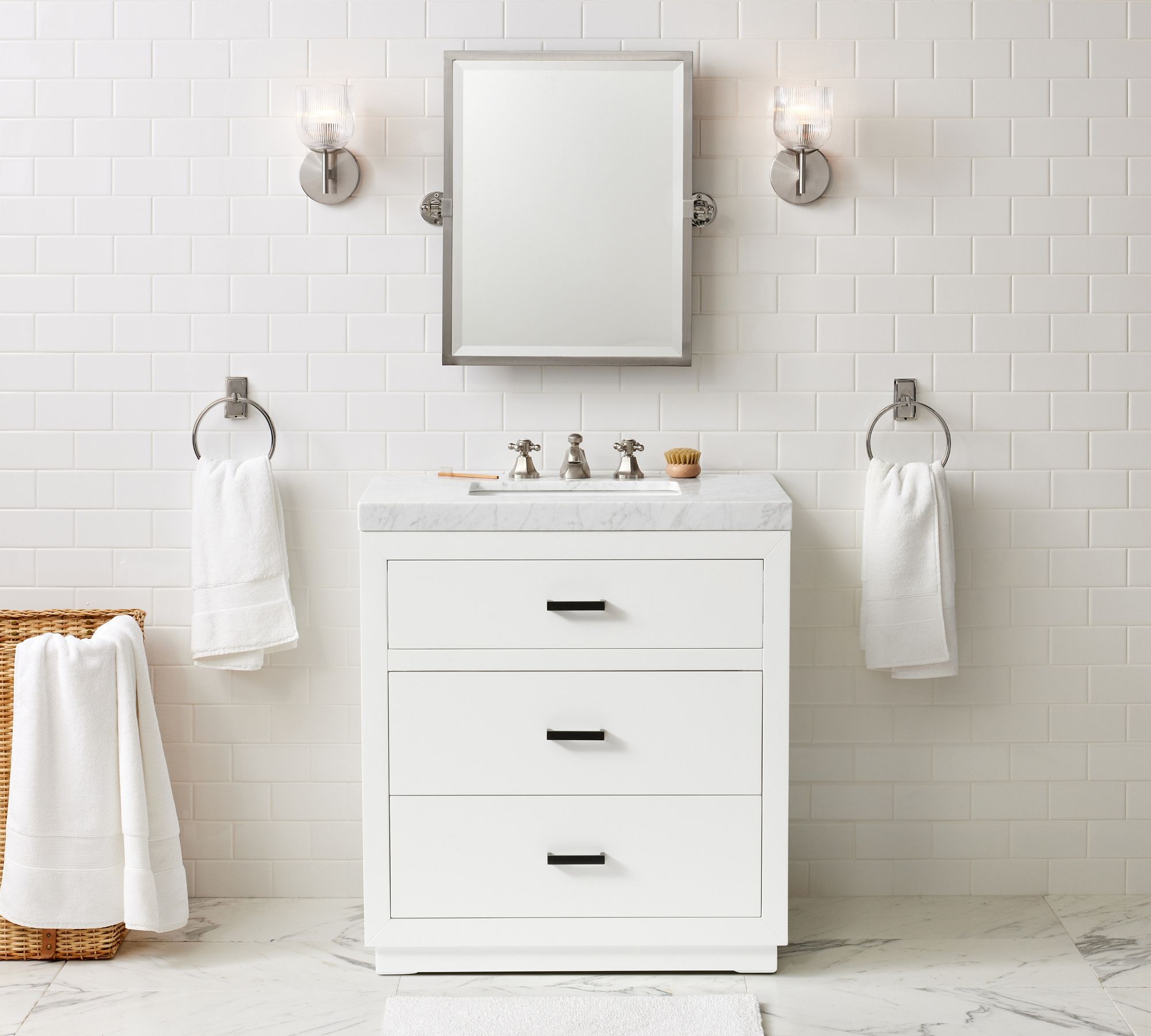 Bravira Ribbed Glass Sconce - Metal Wall Light with Clear Glass Shade