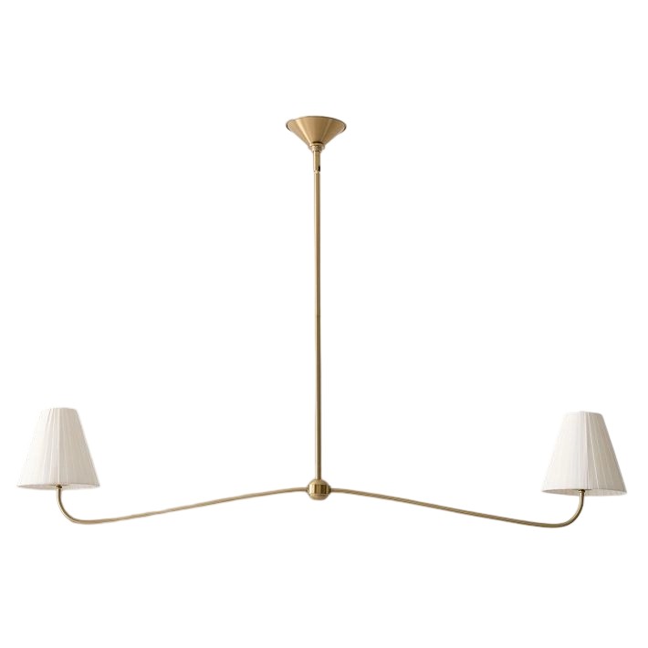 Fibura Metal Modern Linen Shade Linear Chandelier - Clean Lines