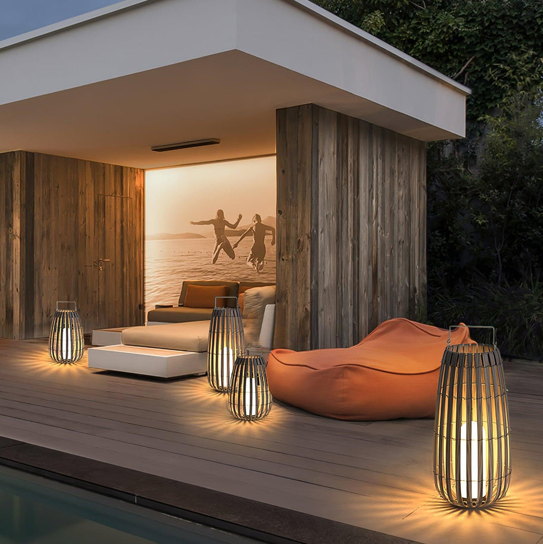 Tropic Braid Outdoor Lamp - Faux-Rattan Metal Waterproof
