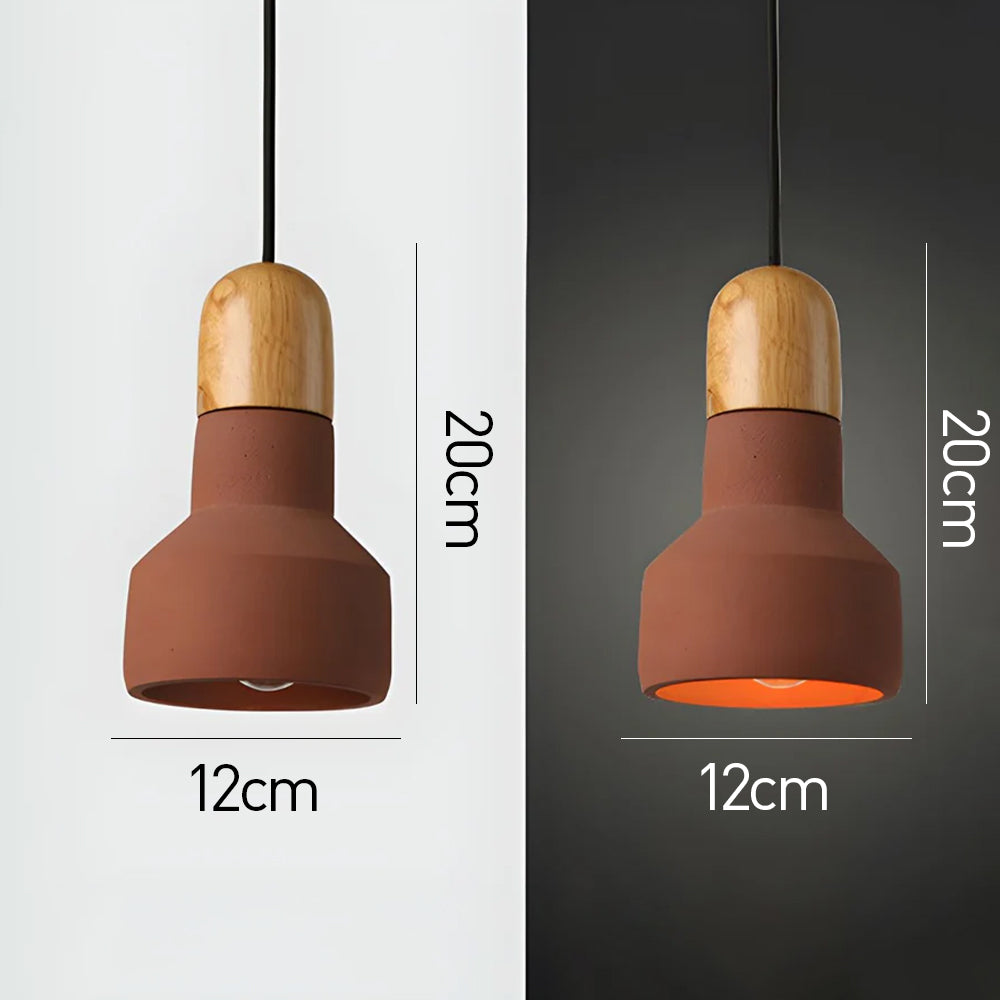 Colorful Minimalist Pendant Light - Cement Fixture for Living Room