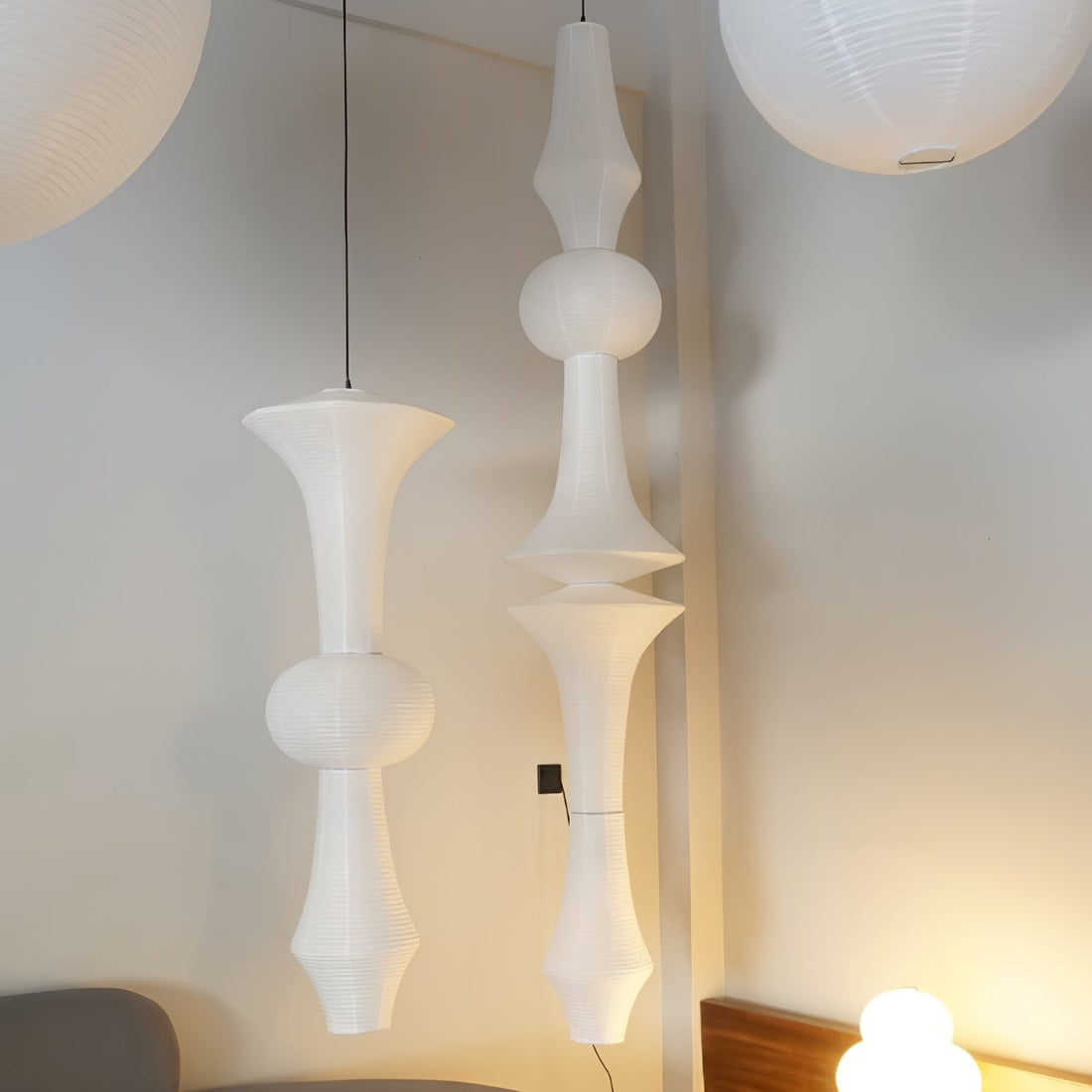 Washi-Papier-Pendelleuchte – Japanische handgefertigte Lampe für das Wohnzimmer