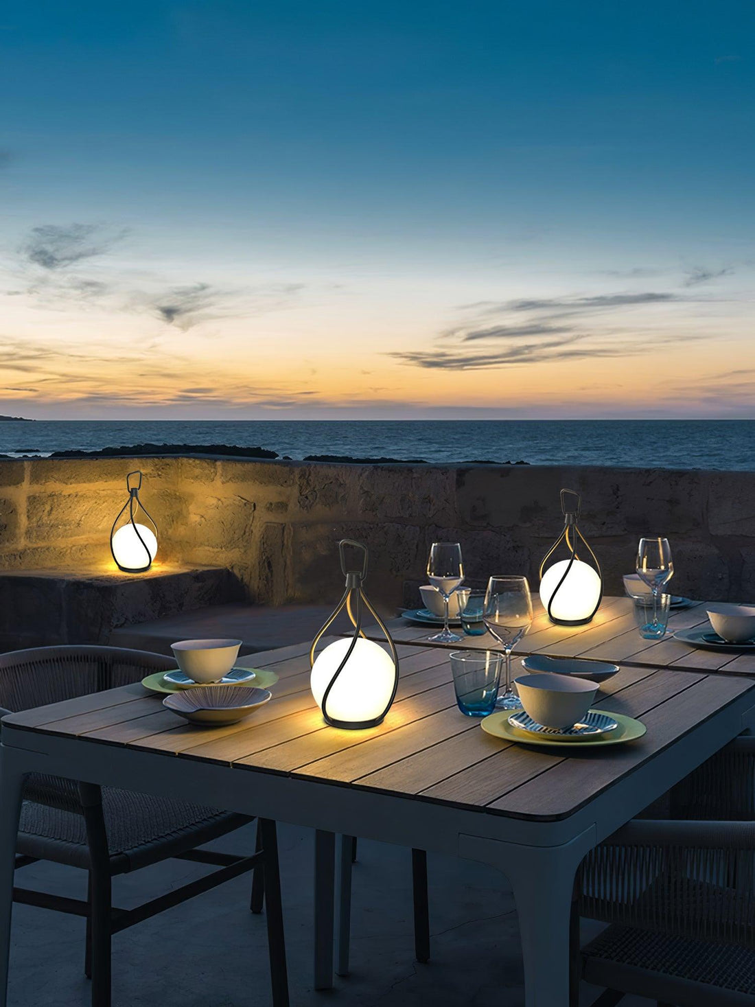 Orb Lantern Table Lamp - Rechargeable LED Light for Indoor & Patio
