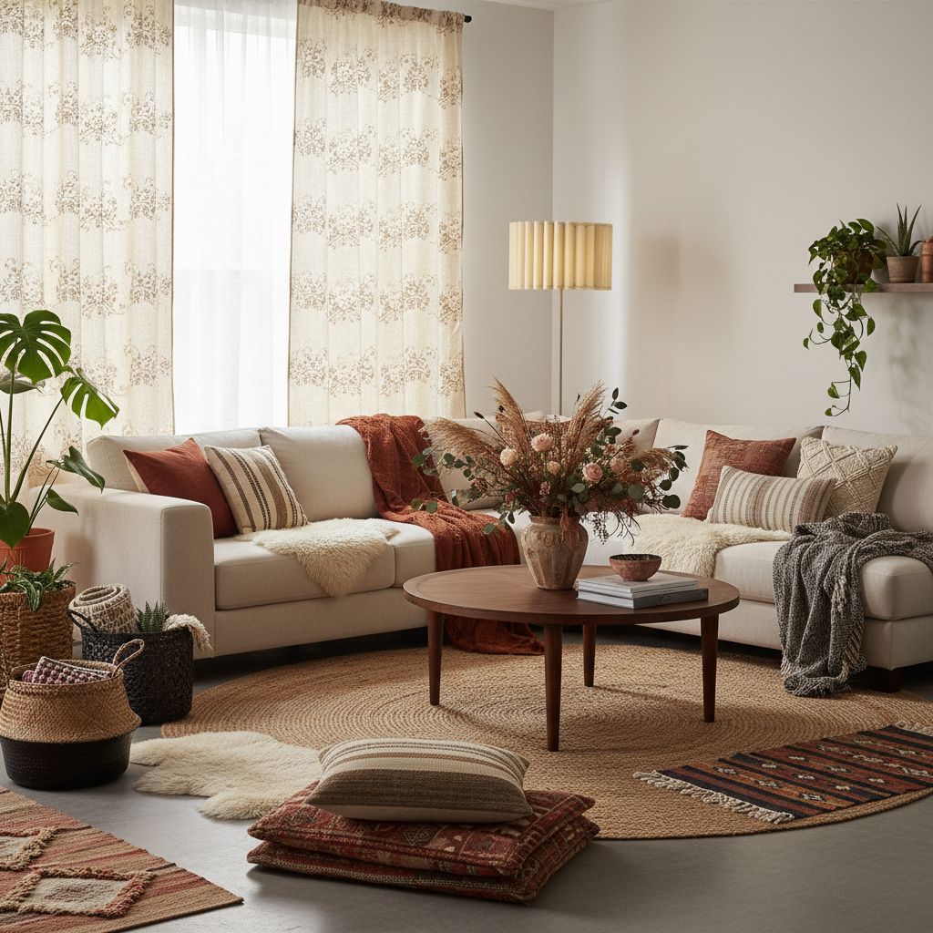 Velura Stand Floor Lamp - Beige Linen Shade and Metal Stand