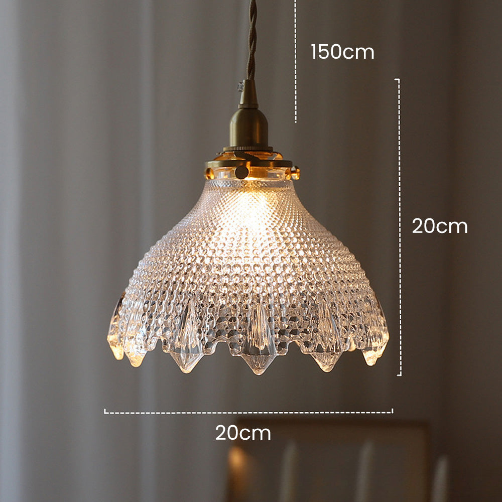 Vintage Glass Pendant Light - Disc Design Fixture for Dining Entryway