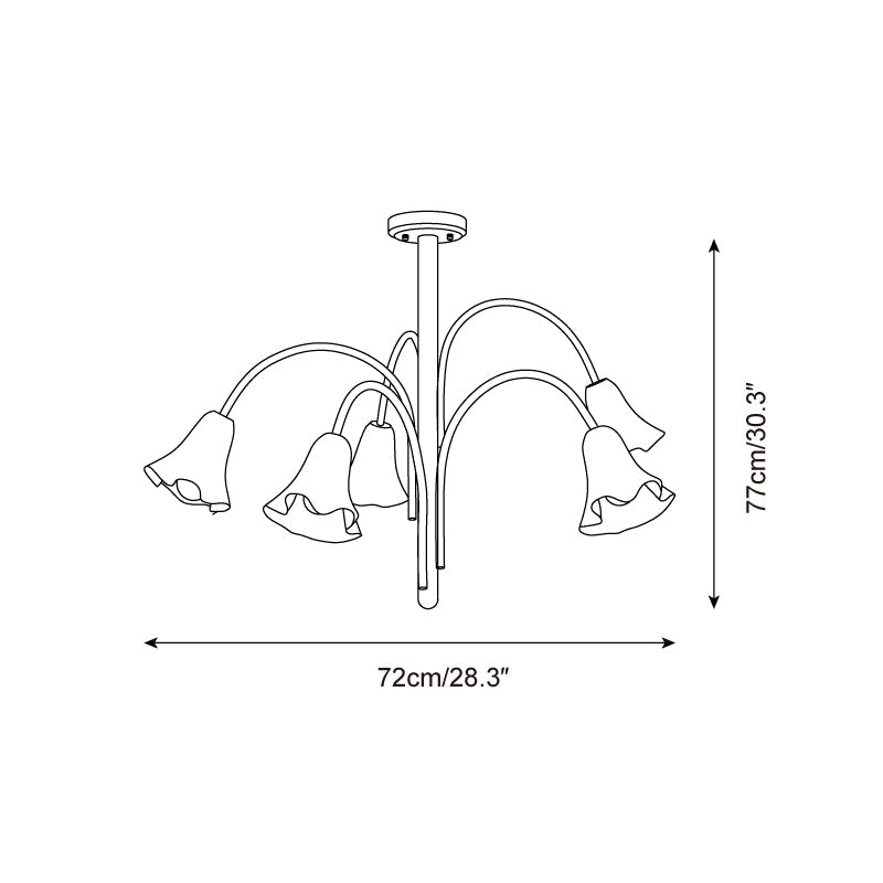 Bellina Moderner romantischer Kronleuchter – Botanisches Liliendesign mit Glasblumen