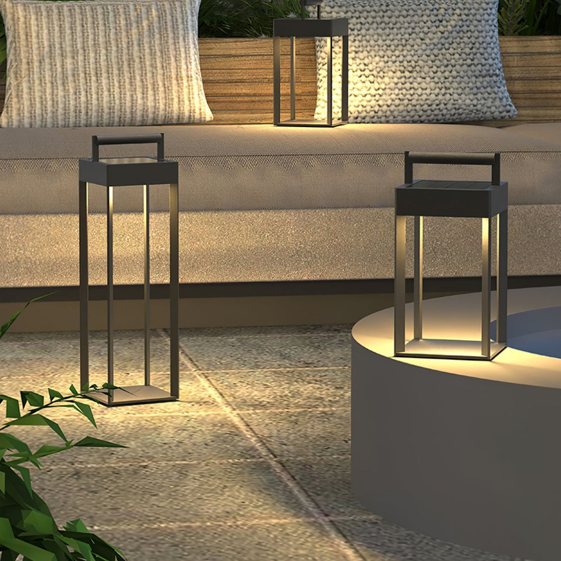 Solarlaterne Außenlampe - Geometrisches LED-Licht für Garten &amp; Terrasse