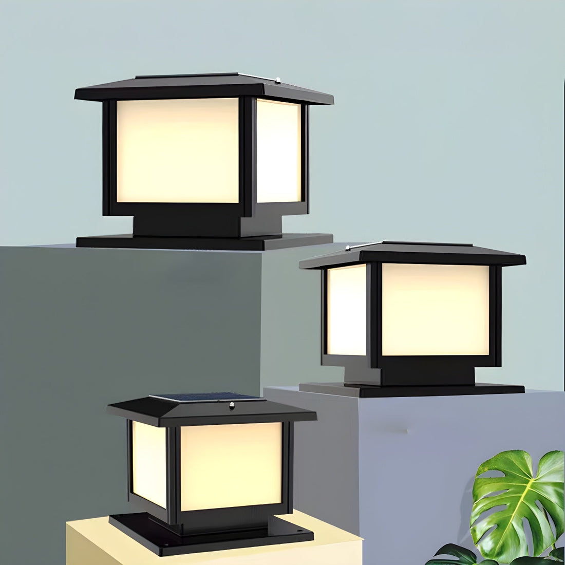 Solar-Pfostenleuchte für den Außenbereich – Moderne Gartenlampe für Gehwege und Terrassen