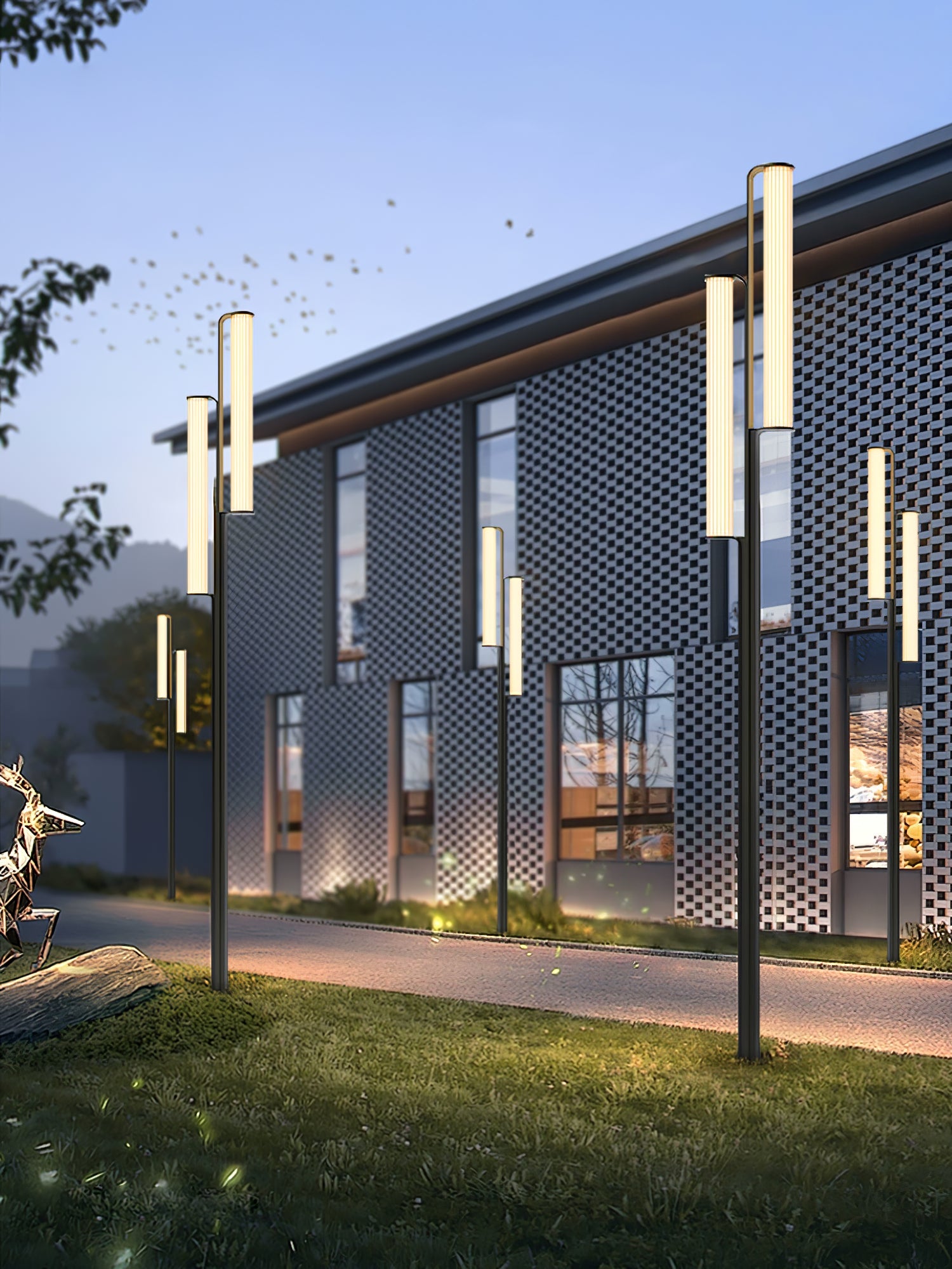 Außenstehlampe – Modernes LED-Bogenlicht für Garten, Terrasse oder Gehweg