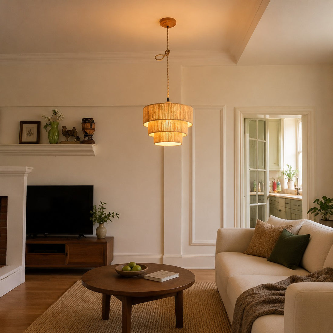 Handwoven Wabi Sabi Tiered Pendant Lamp