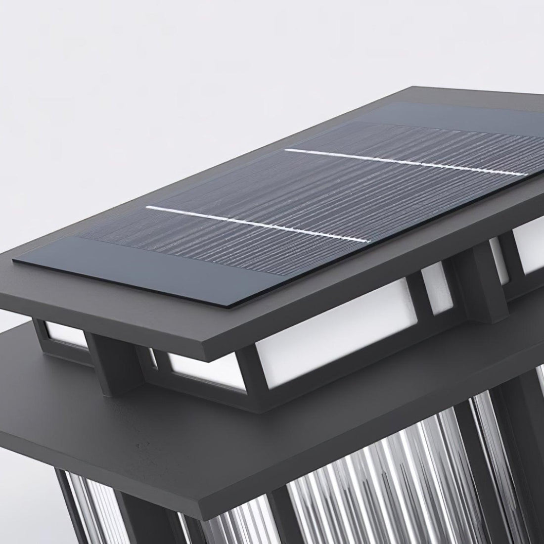 Solar-Säulenleuchte für den Außenbereich – wasserdichte moderne Pfostenlampe für Wege