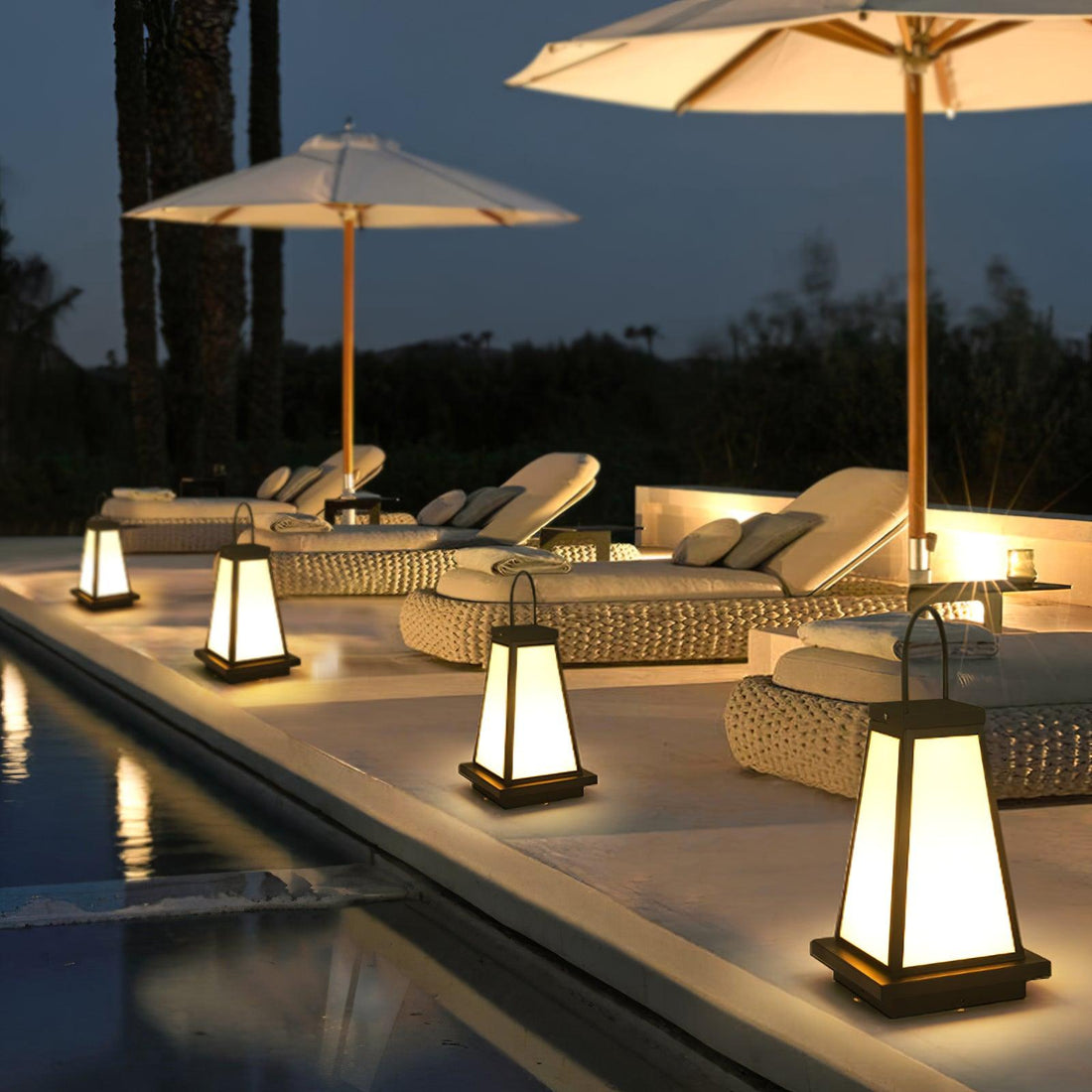 Tragbare Außenlampe – Gartenfertig – Dezente Anmut