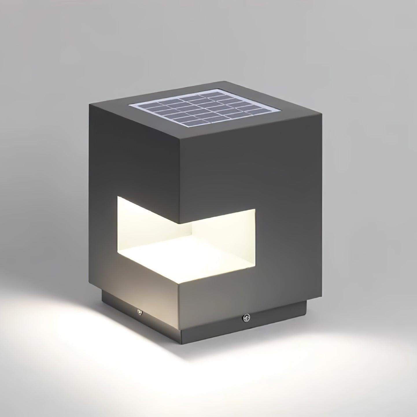 Cube Post Outdoor Light - Cube Outdoor Lamp Great for Courtyards