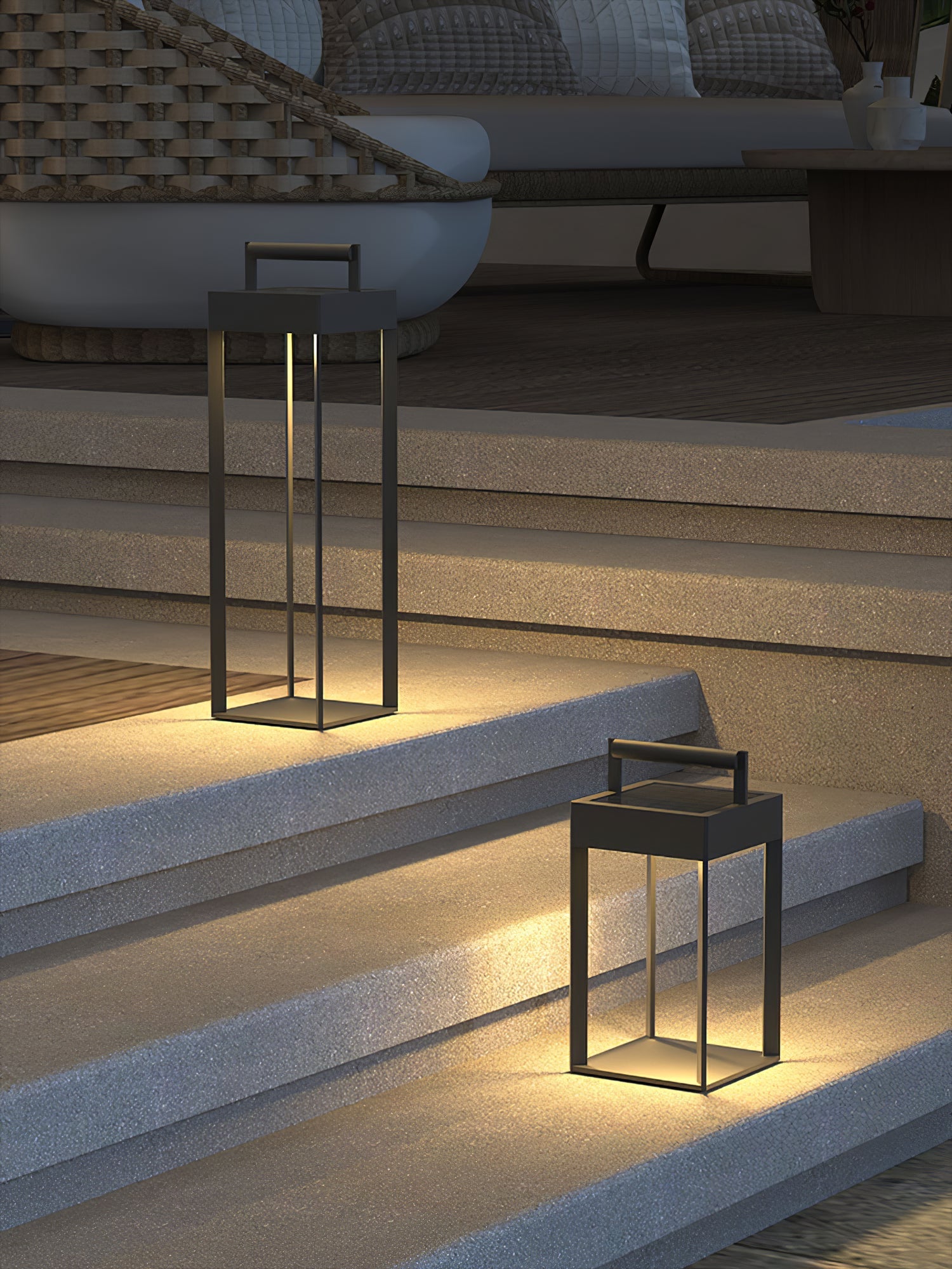 Solarlaterne Außenlampe - Geometrisches LED-Licht für Garten &amp; Terrasse