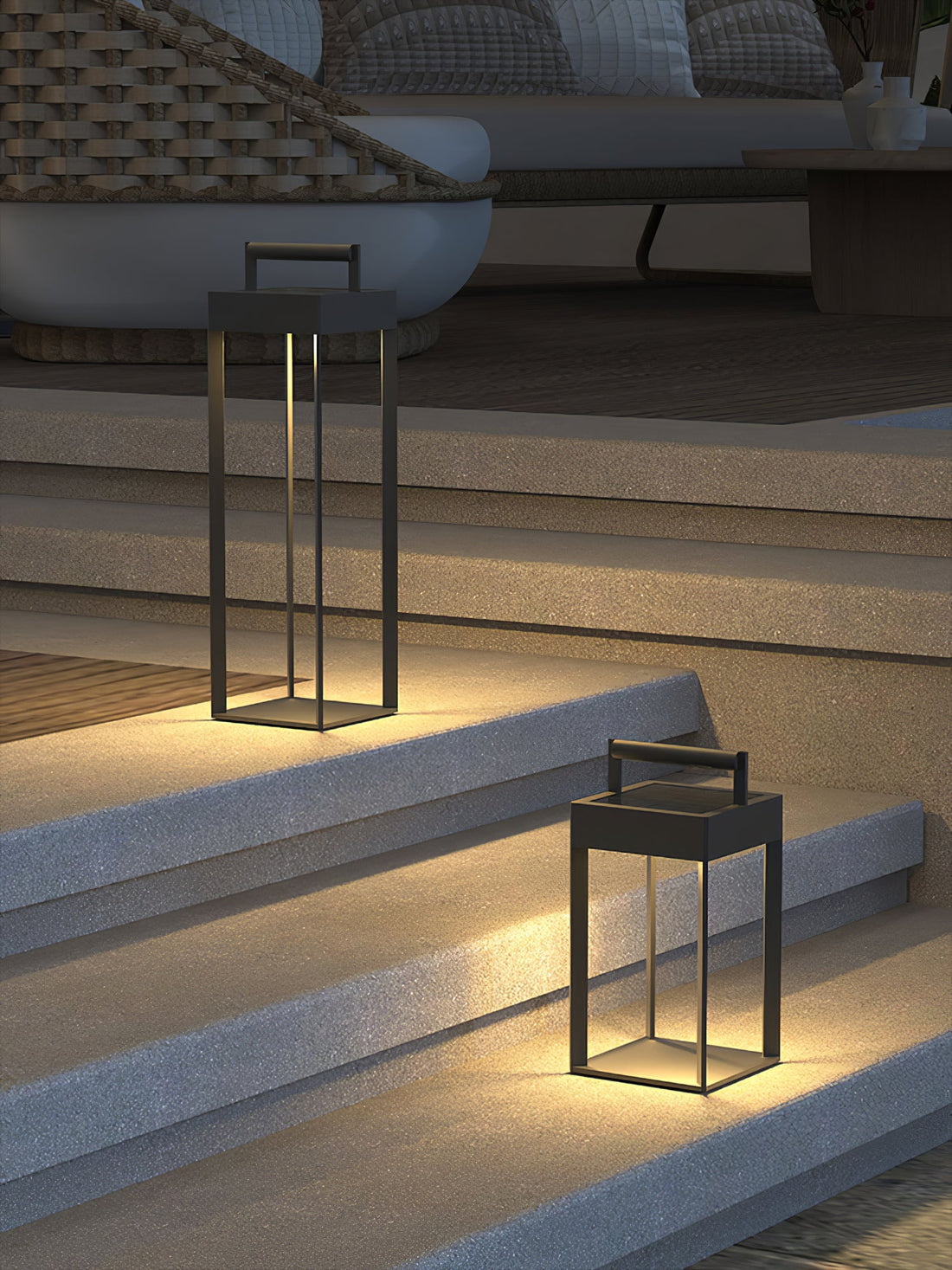 Solarlaterne Außenlampe - Geometrisches LED-Licht für Garten &amp; Terrasse