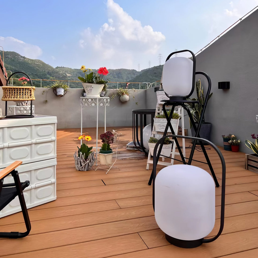 Tragbare Laterne Outdoor-Tischlampe - Wiederaufladbare Lampe für Balkon