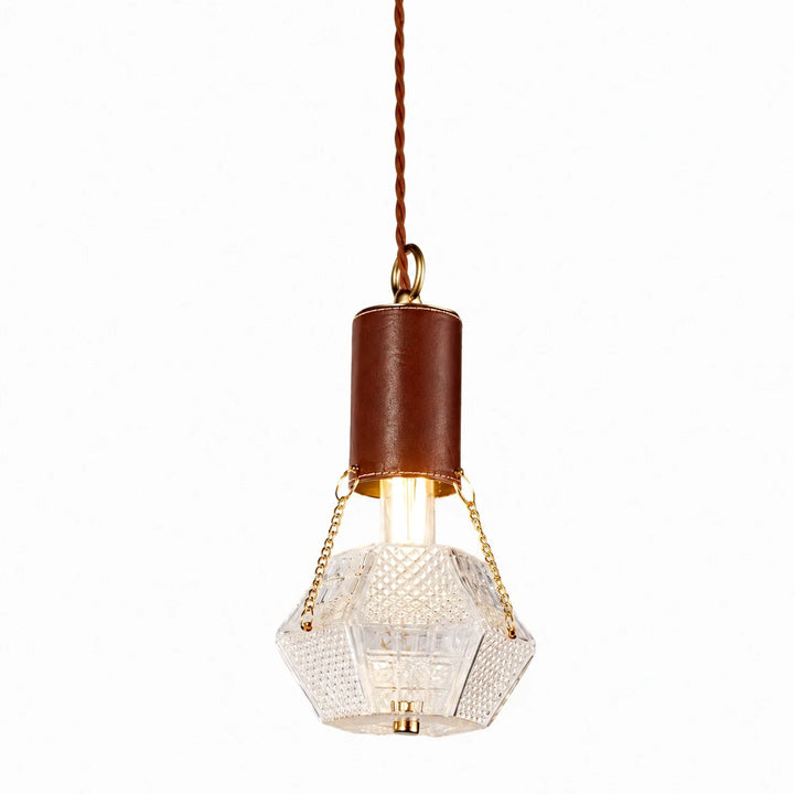 Prismatic French Leather Pendant Light 1