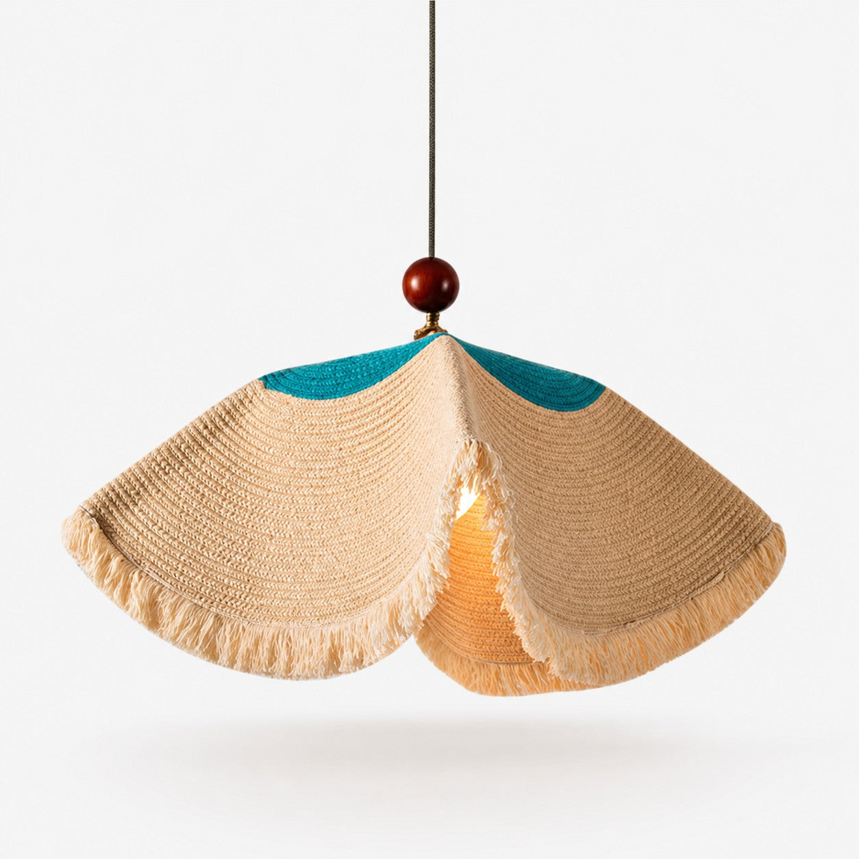 Sculptural Woven Fabric Pendant Lamp