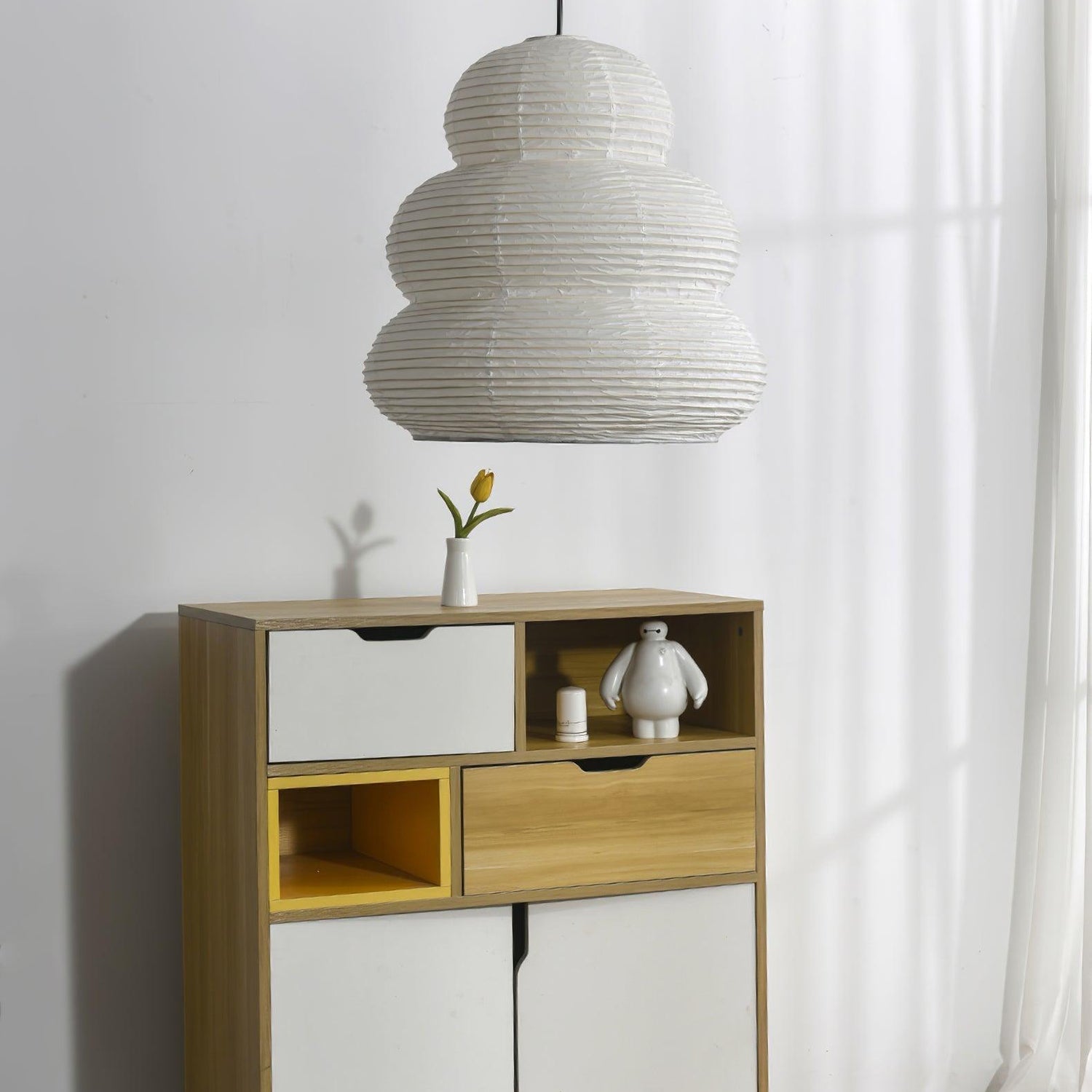 Rice Paper Pendant Lamp - Warm Glow for Living Room & Dining