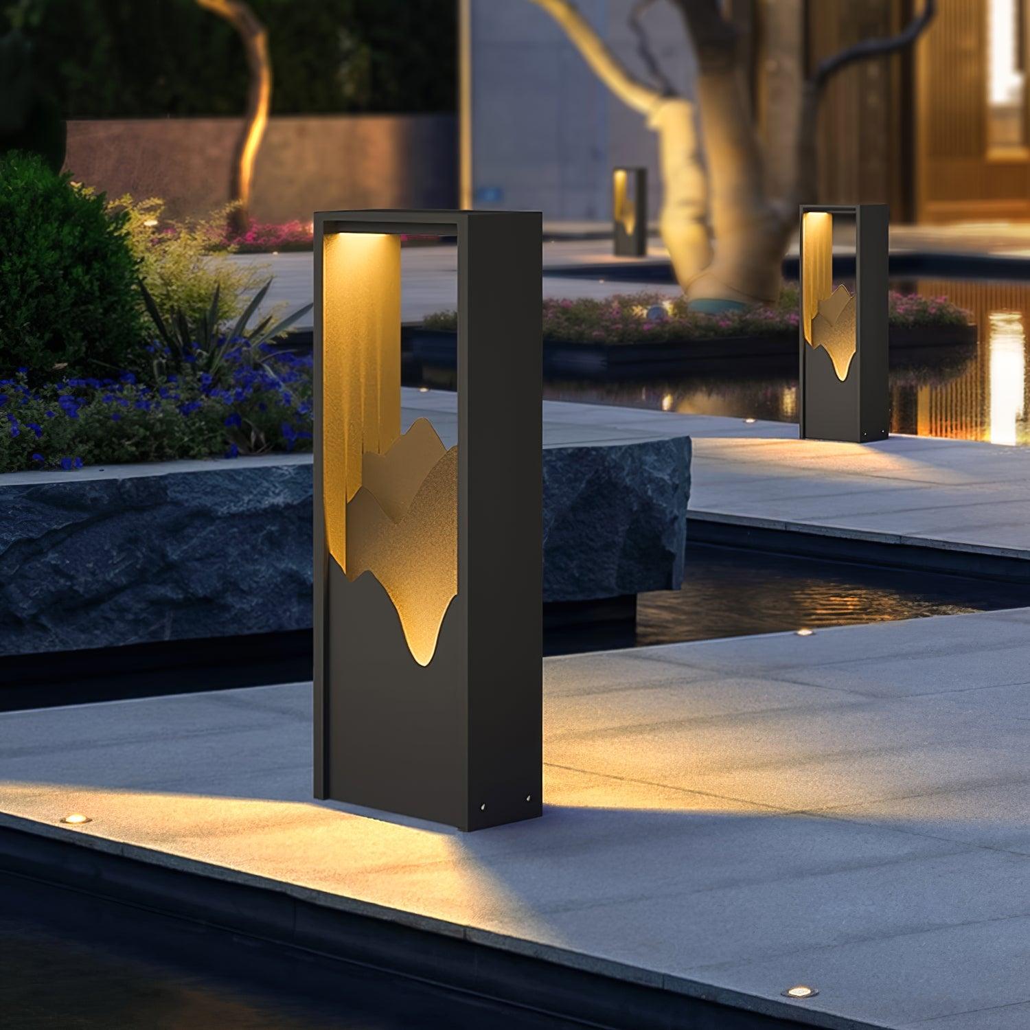 Moderne Solar Außenleuchte - Quadratische Lampe Edelstahl für den Garten