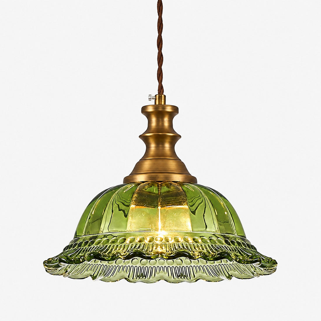 Vintage Fluted Glass Pendant Light for Kitchen & Dining