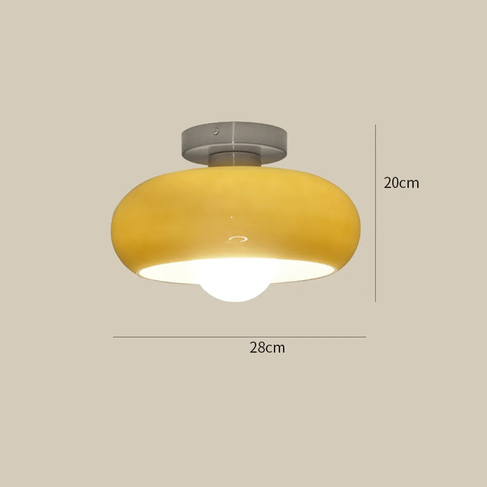 Retro Glass Ceiling Light - Round Fixture for Living Room