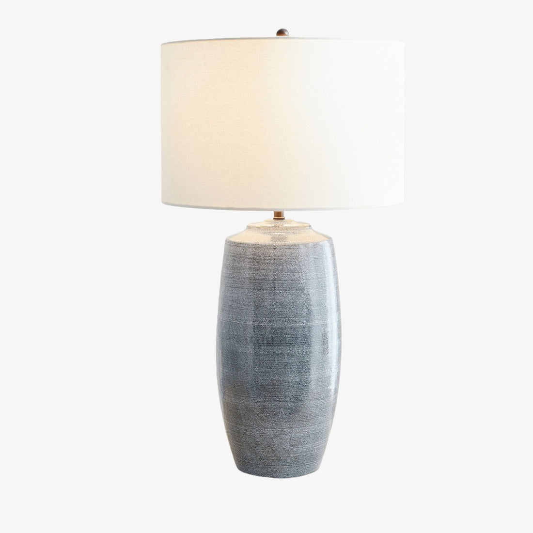 Ceruna Linen Lampshade Ceramic Table Lamp – Metal Frame and Ceramic Base for Home Office Lighting