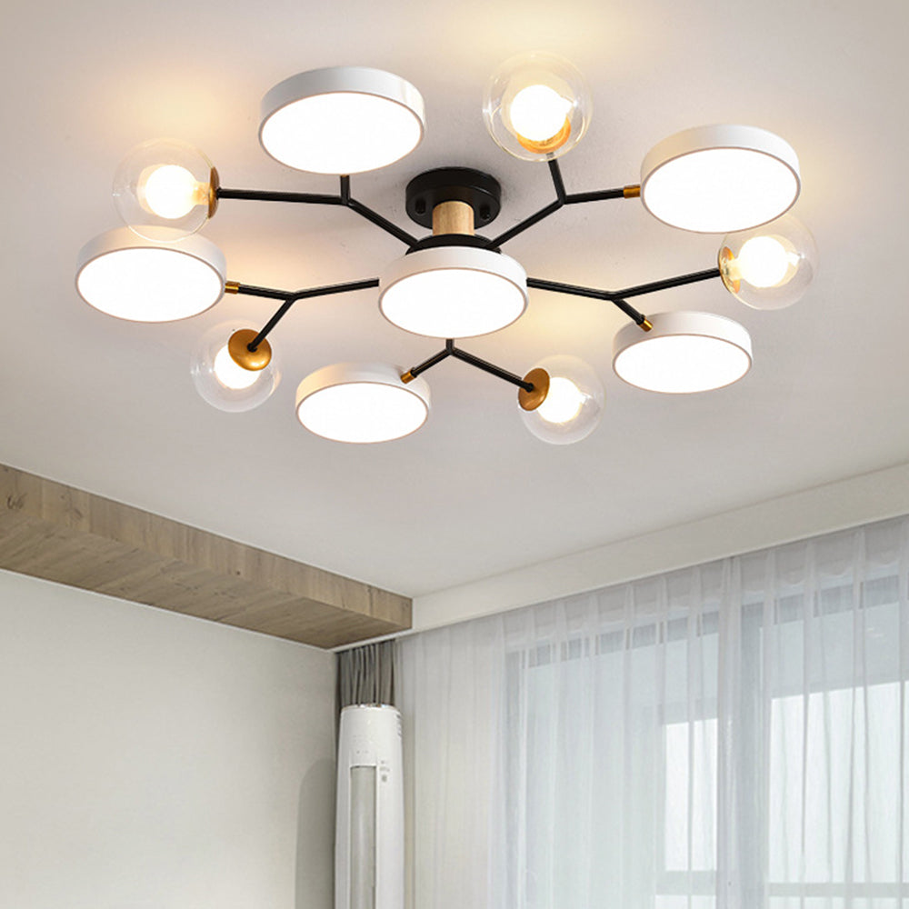 Branch LED Acrylic Ceiling Lamp - Creative Disc Design for Living Room
