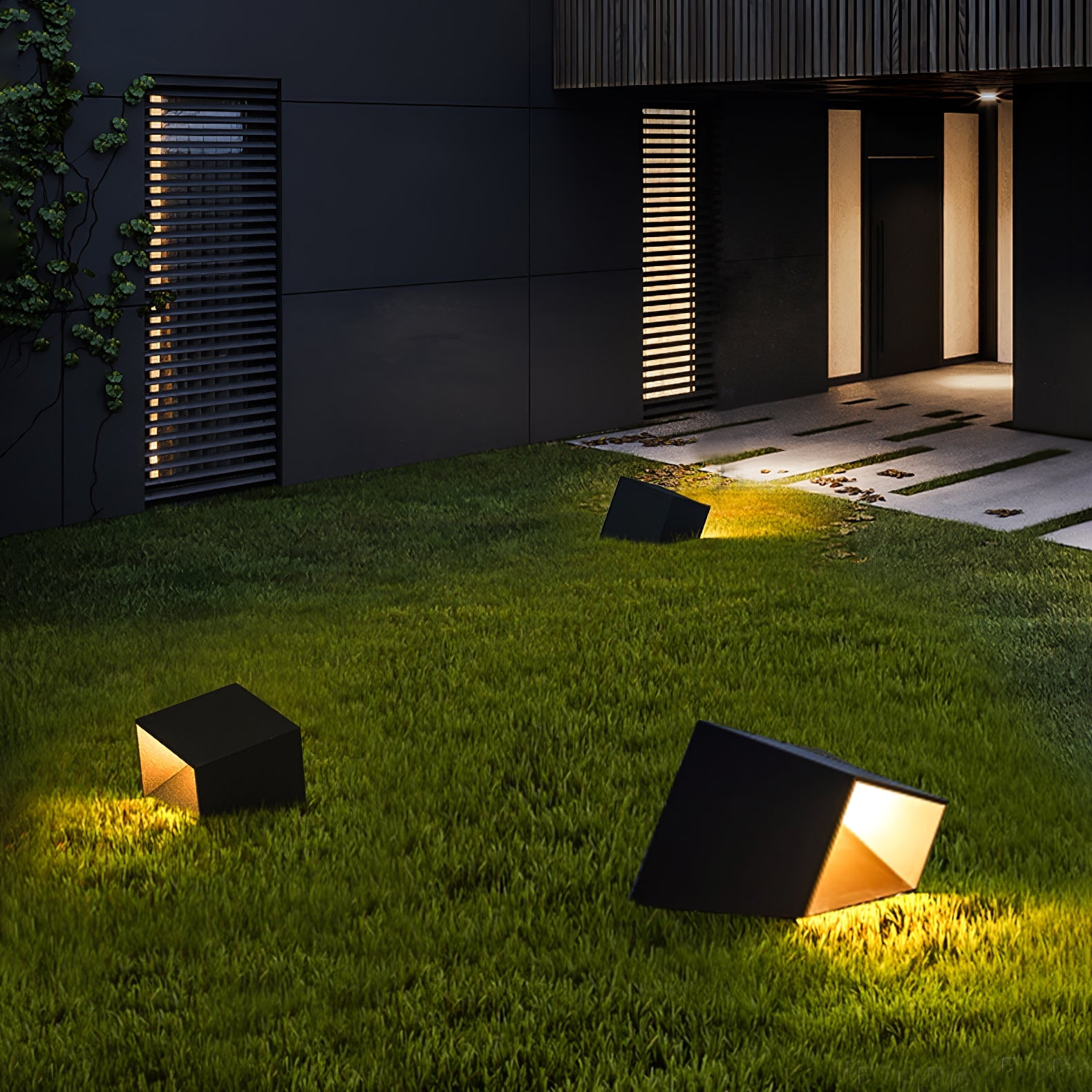 Cube Garden Solar Light - Compact LED Lamp for Patio & Small Gardens