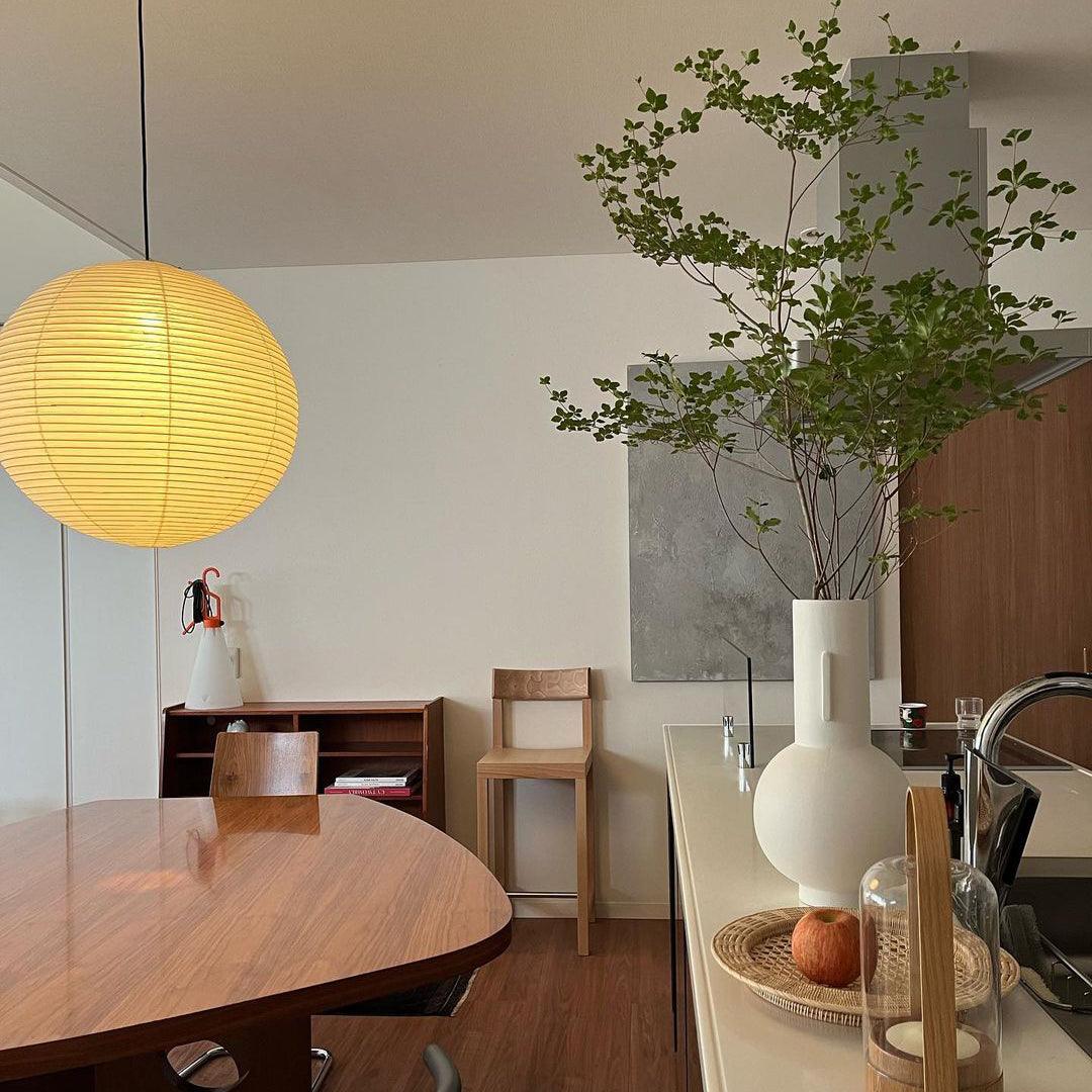 Runde Pendelleuchte aus Washi-Papier – Minimalistische Beleuchtung für das Wohnzimmer