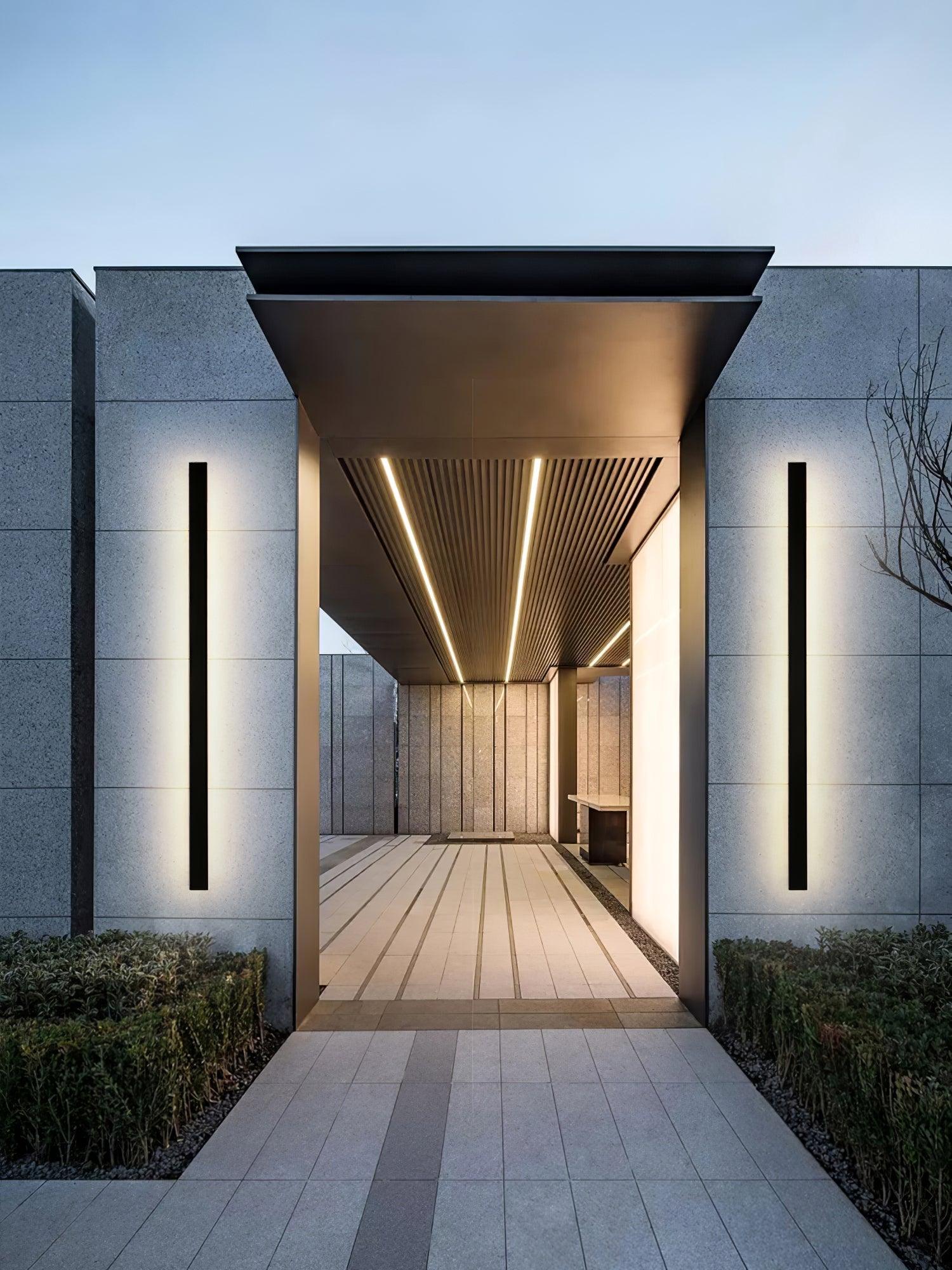 Long Strip Solar Outdoor Wall Sconce - LED Light for Front Porch